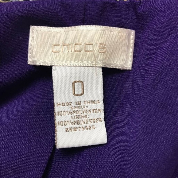 Chicos Suit Jacket Blazer Navy Paisley Sz 0 XS 4 - Picture 8 of 8